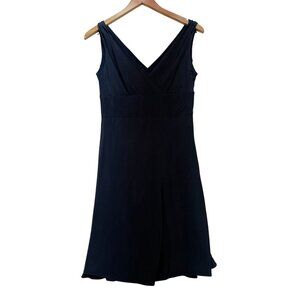 J. Crew Womens Cocktail Dress Size 6 Navy Sleeveless 100% Silk Empire Waist
